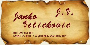 Janko Veličković vizit kartica